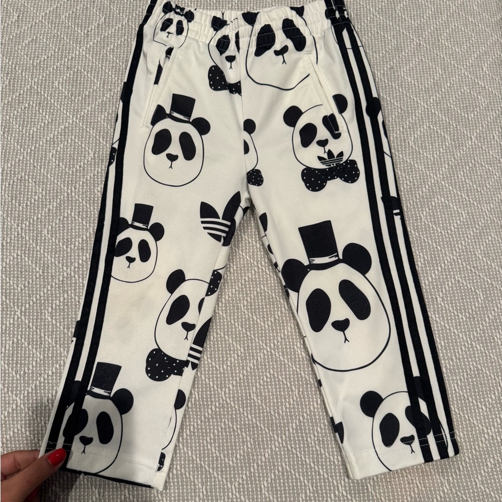 Mini Rodini x Adidas Black & White Panda Track Pants